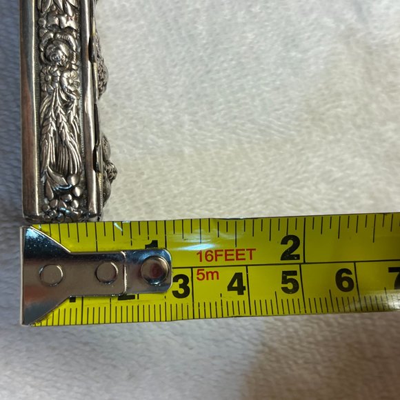 Vintage Silver plated Repousse Autumn Harvest 3 section pill box silver plated - Picture 8 of 8